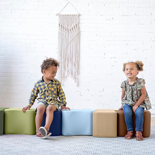 ECR4Kids SoftZone Toddler Modular Stool Seating Set, Classroom Furniture - Image 2