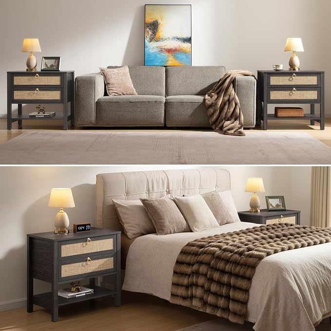SICOTAS Night Stands Set of 2 for Bedroom, Large Bedside Tables - Image 7