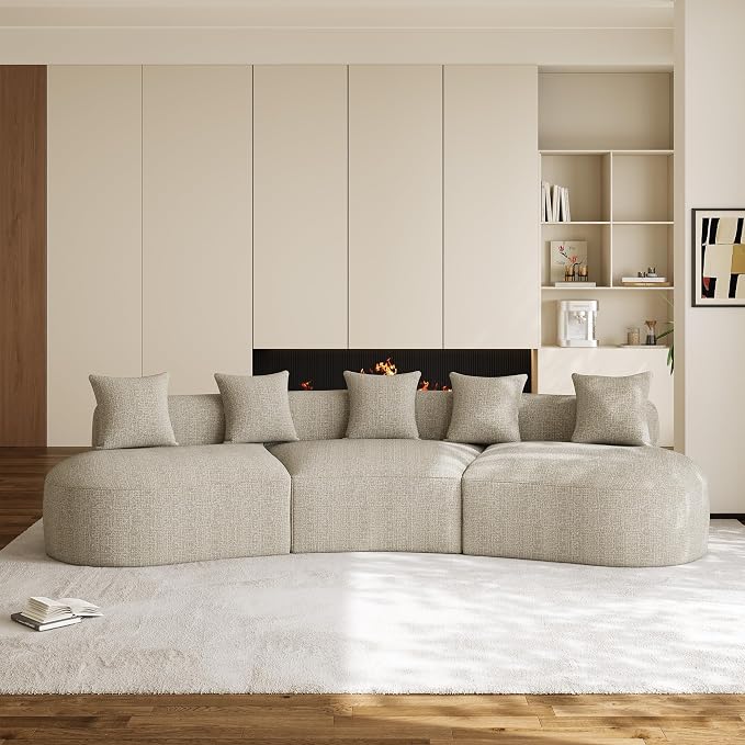 134" Oversized Sectional Sofa for Living Room, Modern Luxury Plush Chenille - Image 3
