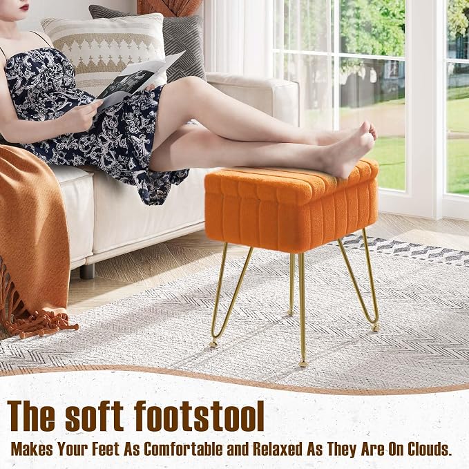 Greenstell Vanity Stool Chair Faux Fur - Image 4
