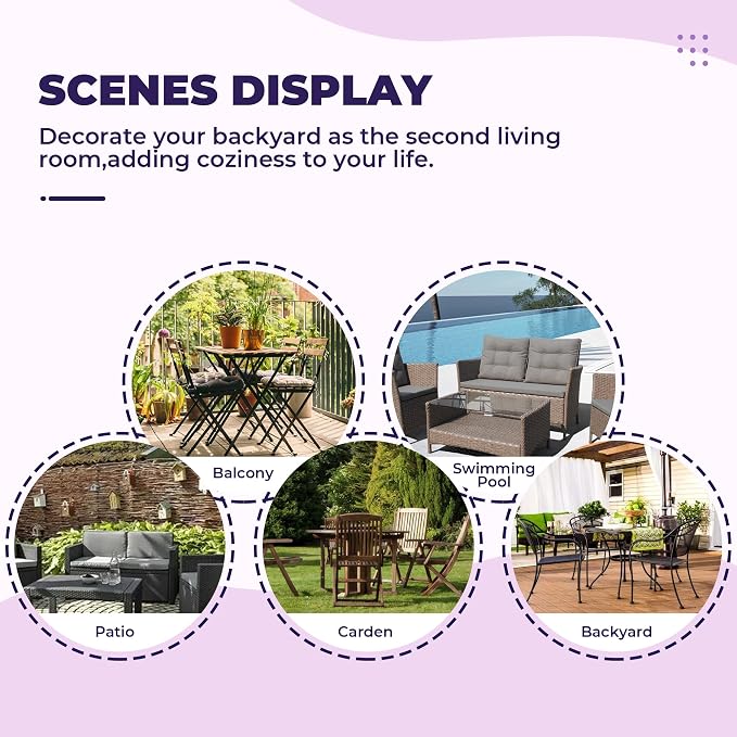 DANGHOOGY Wicker Chair Cushions, Waterproof Outdoor Loveseat Cushions - Image 7