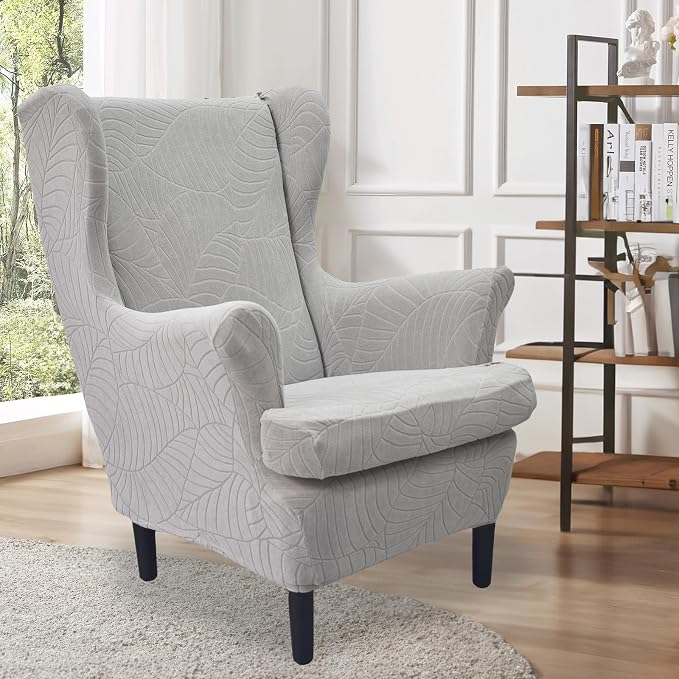 HAOYONG Waterproof Wing Chair Slipcovers Stretch Wingback Chair Covers 3 Pieces - Image 2