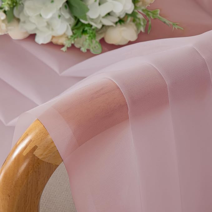 OVZME Blush Pink Sheer Curtains 78 Inches Long 2 Panels - Image 6