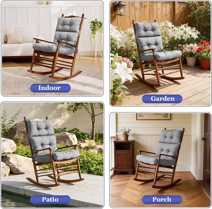 Rocking Chair Cushion, Waterproof and Fade-Resistant Adirondack Rocker Cushions - Image 5