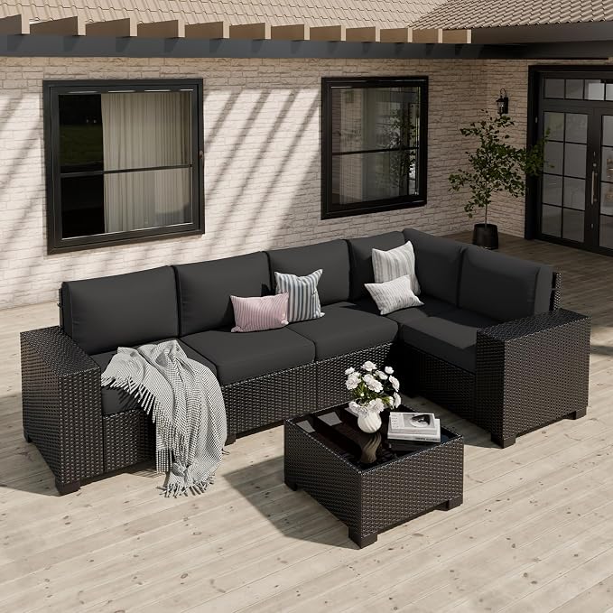 Patio Furniture Set, Wide Armrest Outdoor Furniture Set by VonzoyHome