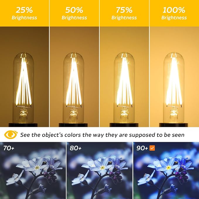 Dimmable E26 T30 T10 LED Bulb Long Tube Light Bulb 4W, Type T Tubular Light - Image 2