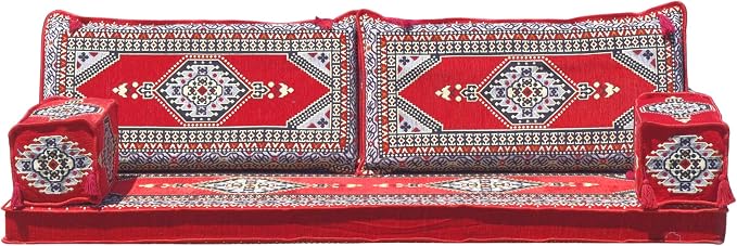 mysticalanatolia Majlis Floor Sofa Loveseat – 75x27x4 in Convertible Guest by MysticalAnatolia