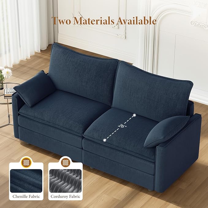 Vesgantti 74" Loveseat Sofa for Living Room, Comfy Cloud Couch Deep Seat - Image 4