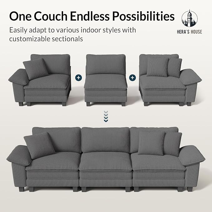 HERA'S HOUSE 158" Modular Sectional Sofa, Oversized L Shaped Couches - Image 7