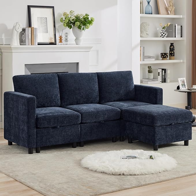 WUTUTUEE 83'' Modular Sectional Sofa Convertible L Shaped Couch Set by WUTUTUEE