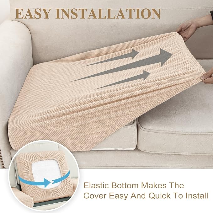 Couch Cushion Cover Loveseat Cover or 2 Seat Sofa Cover Washable Stretch - Image 5