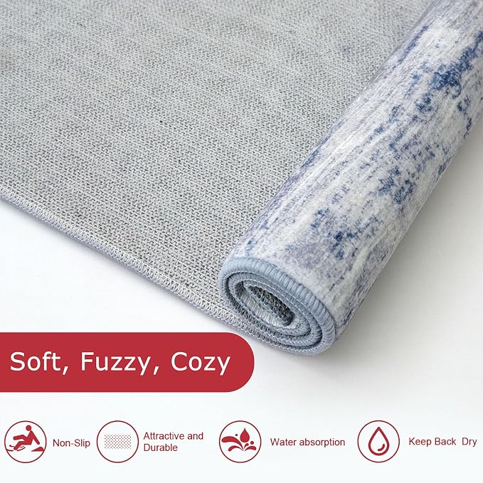 KOZYFLY Area Rugs 9x12 Living Room Modern Ombre Washable Thin Rug Large Rugs - Image 6