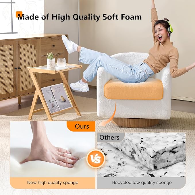 VINGLI 360°Swivel Accent Chair - Image 6