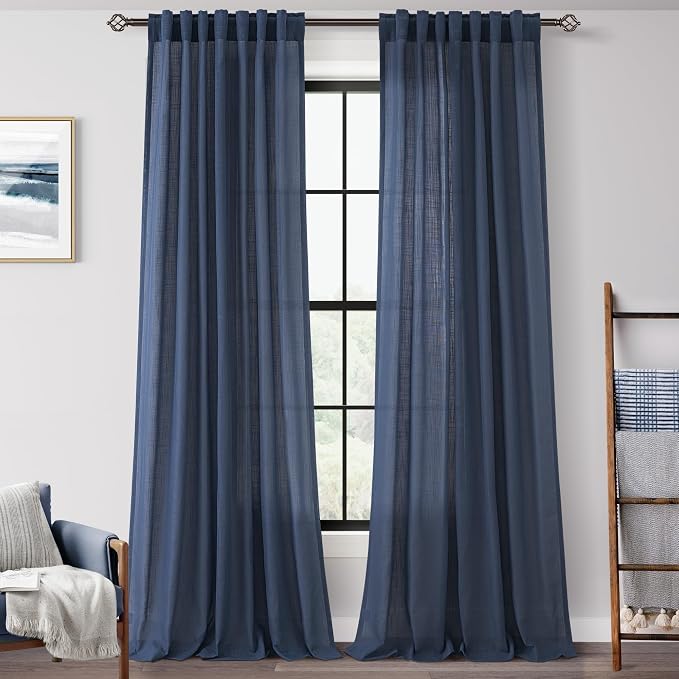 Navy Blue Curtains 94 inch Length by Jolilight