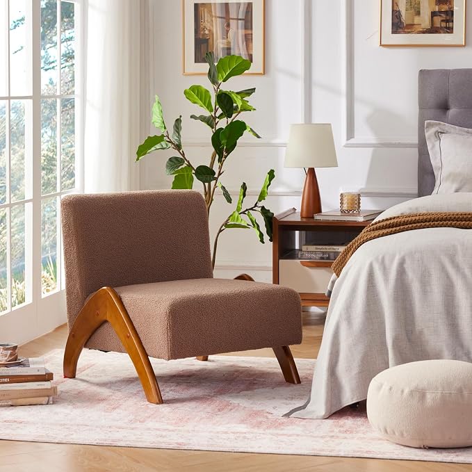 Oversized Accent Chair, upholstered armless mid Century Modern Living Room Chair - Image 2