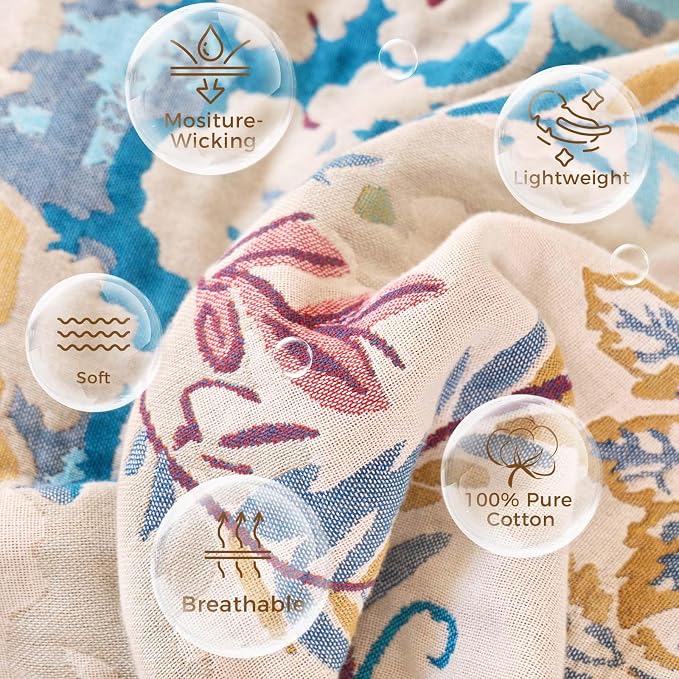 LUTBM Boho Throw Blanket for Bed Cotton Summer Blankets Twin Size for Bedroom - Image 7