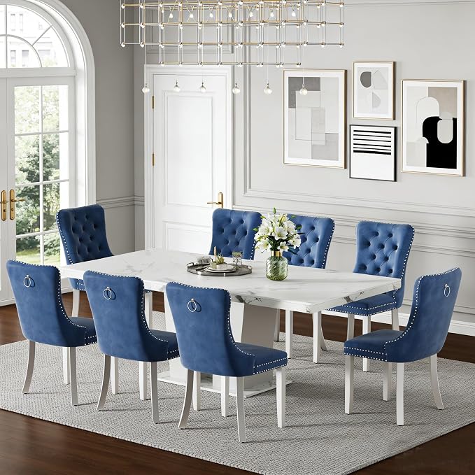Henf 63"-79" Extendable Dining Room Table and Chairs Set by Henf