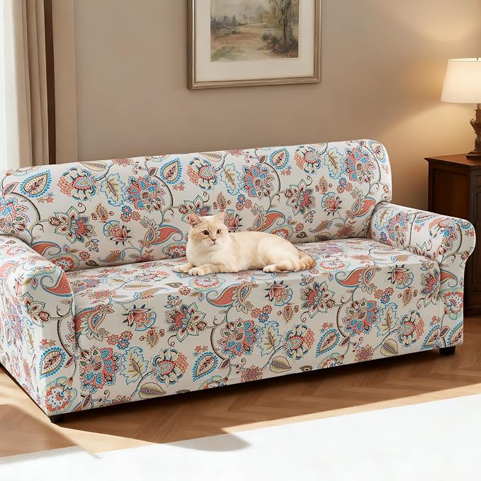 H.VERSAILTEX Floral Pattern Couch Cover Printed Sofa Covers Washable High - Image 2