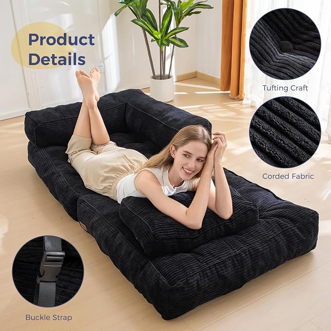 MAXYOYO Folding Sofa Bed, L-Shaped Convertible Sofa - Image 4