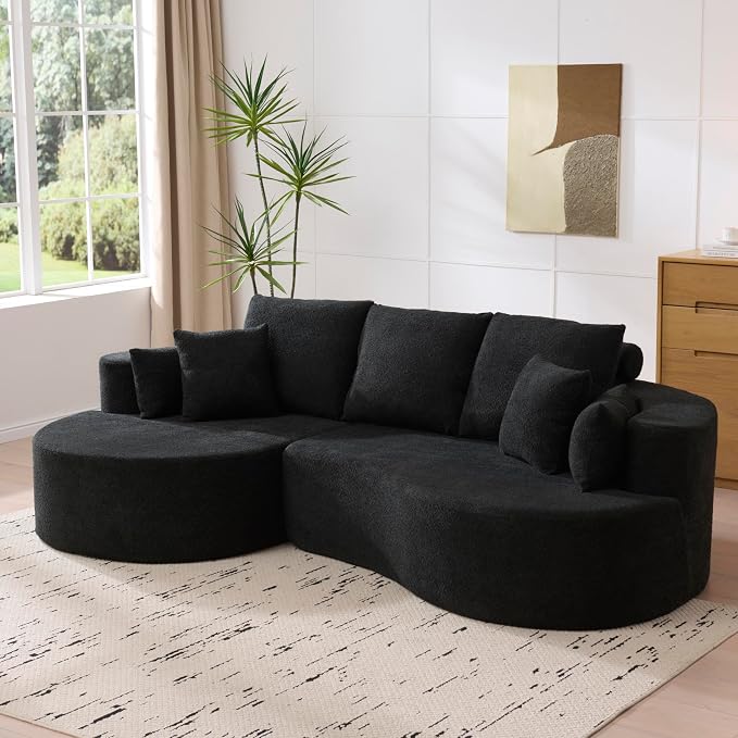 106'' Sectional Curved Sofa Sponge Couch by JJKFurniture-kevinplus