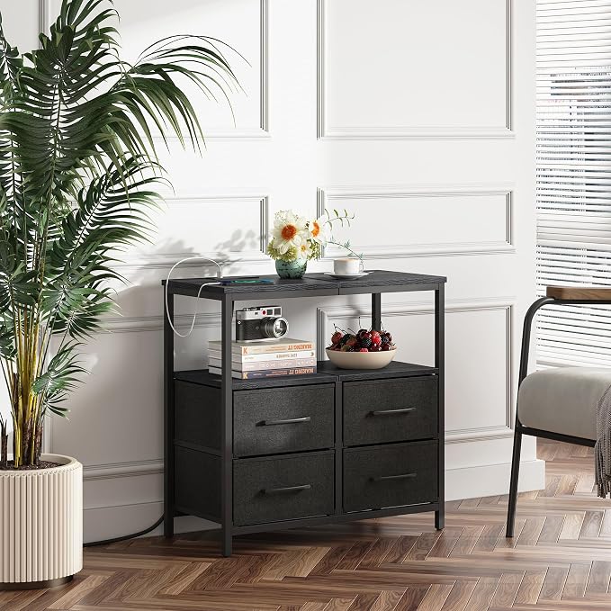 TUTOTAK Large Night Stand with Charging Station, Nightstand with USB and Type-C - Image 6