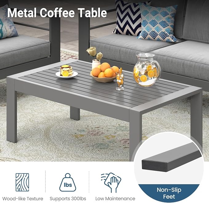 Wisteria Lane Metal Patio Furniture Sofa, All-Weather Outdoor Couch - Image 7