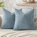 MIULEE Pack of 2 Couch Throw Pillow Covers 22x22 Inch Coastal Smoke Blue Modern by MIULEE