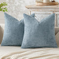 MIULEE Pack of 2 Euro Sham Pillow Covers 24x24 Inch Coastal Smoke Blue Modern by MIULEE