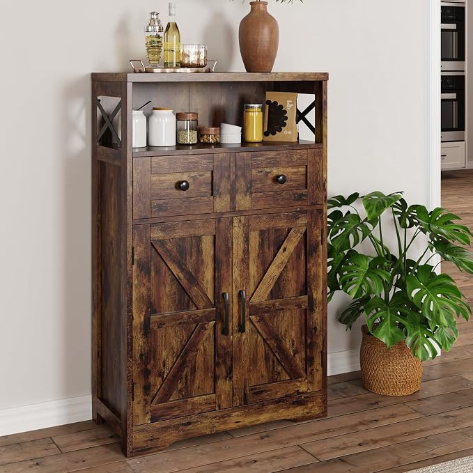 FiveWillowise Rustic Brown Farmhouse Storage Cabinet - Image 7
