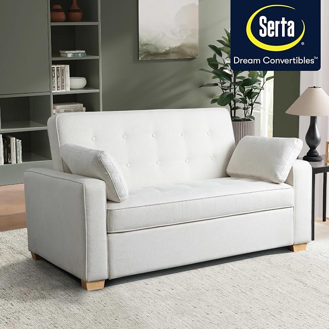 Serta Ainsley 66.5" Convertible Sleeper Loveseat, Full Size, Dreamcoil Comfort - Image 3