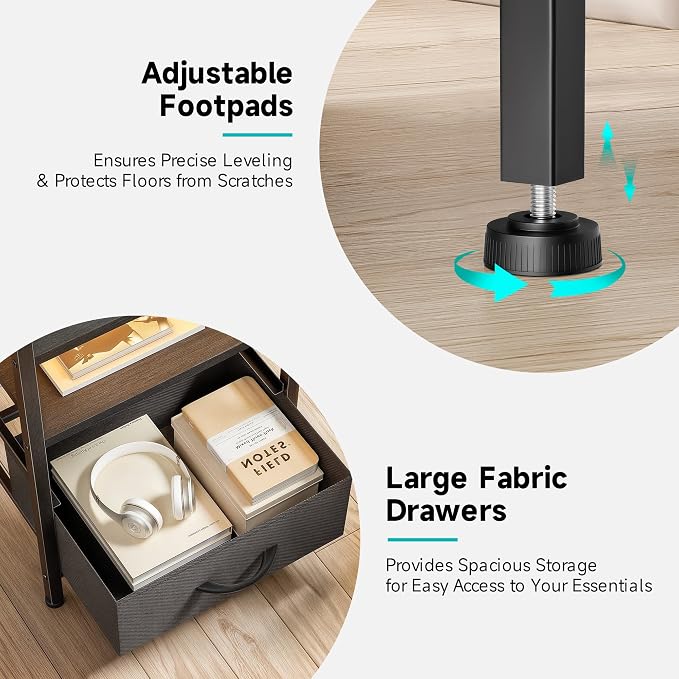 Lazzanto Night Stand Bedside Charger Bedroom - Image 6