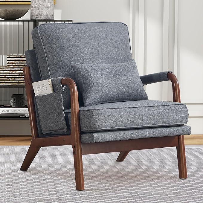 ANJ Mid Century Modern Accent Chair, Lounge Reading Armchair by ANJ