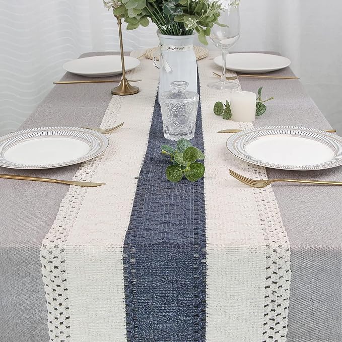 FEXIA Boho Blue Table Runner 48 Inches Long - Image 7