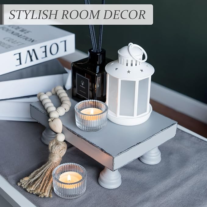 EOSAHR Decorative Wood Riser for Display : Modern Farmhouse Pedestal Stand for - Image 4