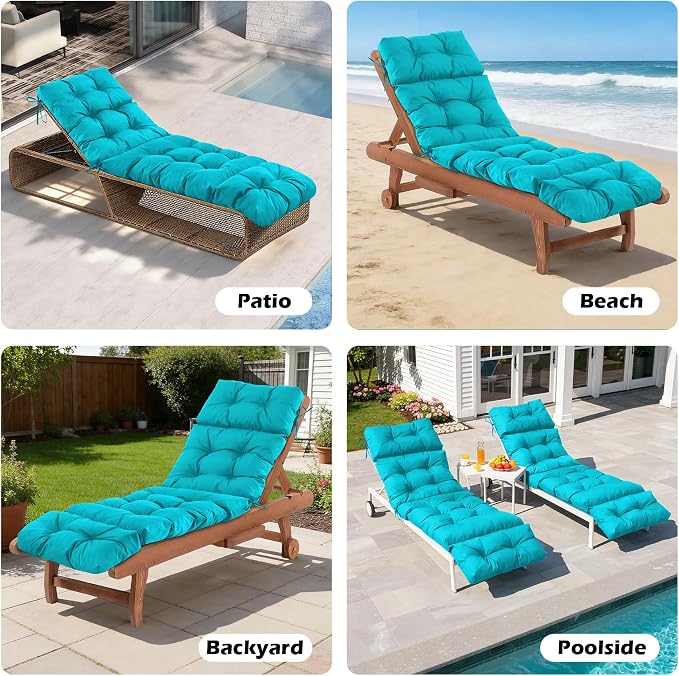 Chaise Lounge Cushions Outdoor, Waterproof & Fade Resistant Patio Lounge Chair - Image 7