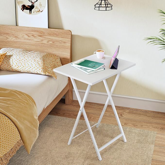 HOOBRO Folding TV Tray Tables, Industrial Snack Tables - Image 4