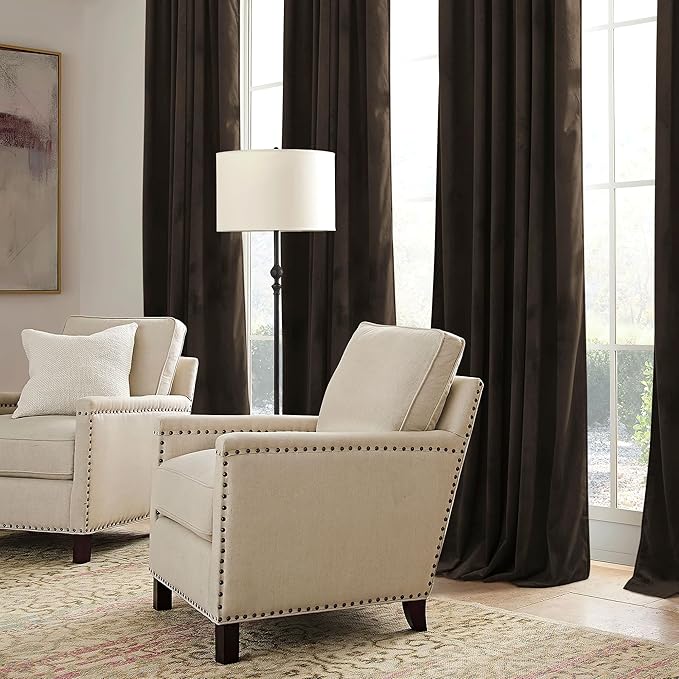 RYB HOME Brown Velvet Curtains 63 inches - Image 6