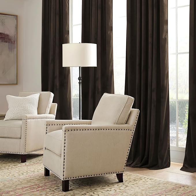 RYB HOME Brown Velvet Curtains 72 inches - Image 6