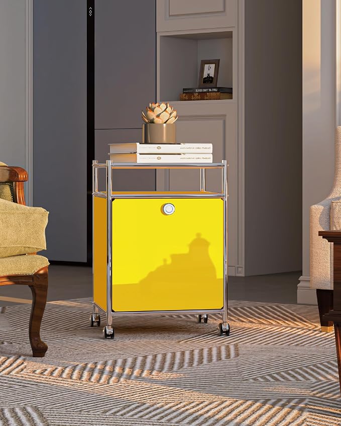 Matte Storage Cart with Flap Door, Large Capacity Storage Cart with Detachable - Image 7