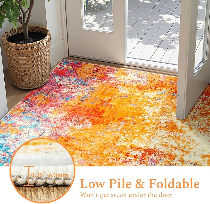 Rugflix 9x12 Area Rugs for Living Room, Washable Large Multicolor Rug - Image 5