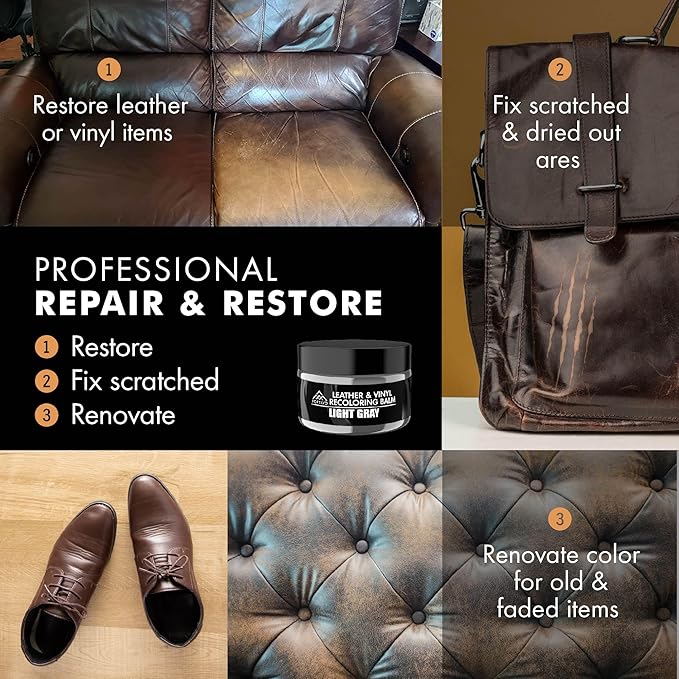 FORTIVO Leather Recoloring Balm, Color Restorer, Scratch Remover, Couch Paint - Image 2
