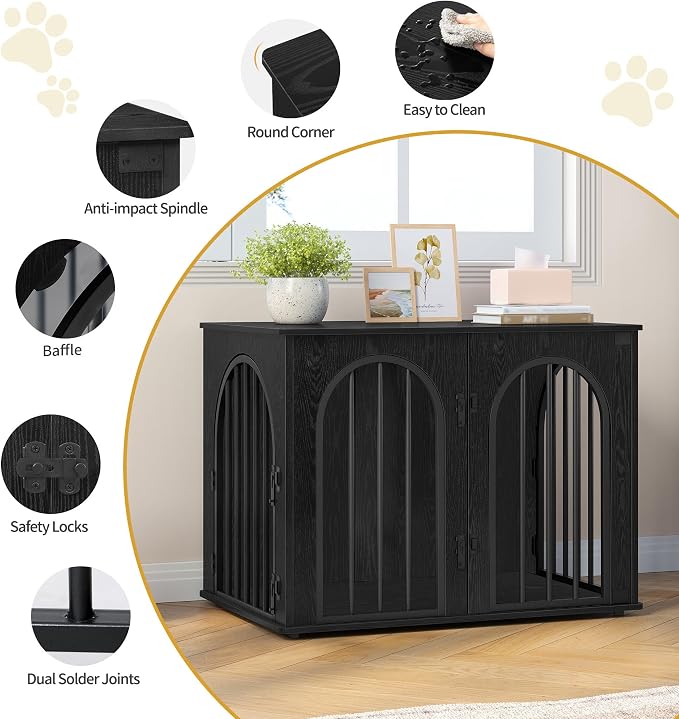 Hzuaneri 31.5'' Wooden Dog Crate Furniture, Indoor Dog Kennel Dogs Cage - Image 7