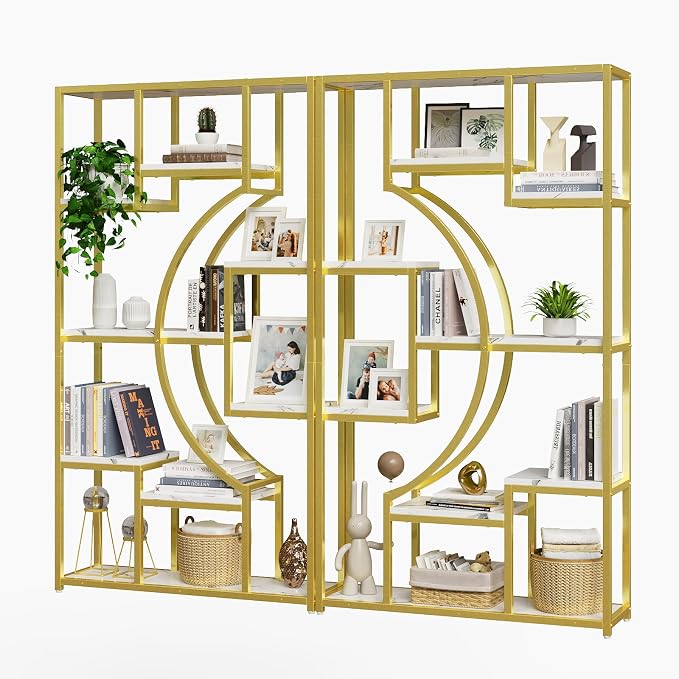 HolliWill Modern Book Shelf, 70.8 Inch Tall Etagere Bookcase, - Image 9