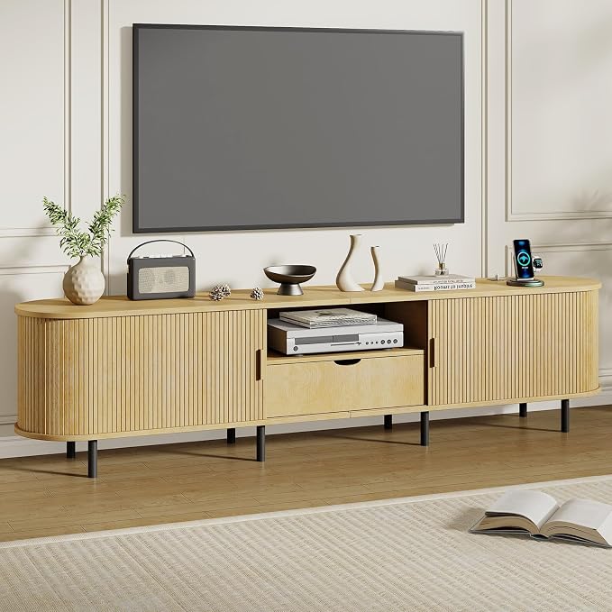 86.6" Mid-Century TV Stand by ComfyCorner