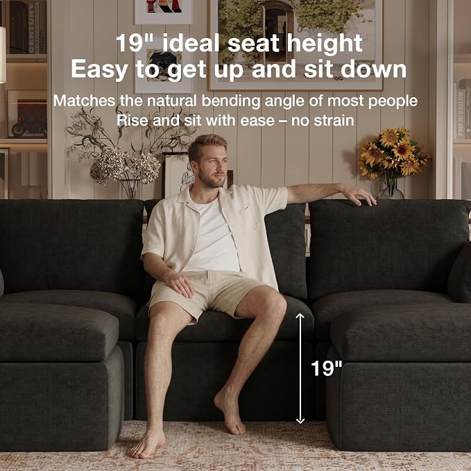Novilla 104.3" Modular Cloud Couch, Modern Sectional Sofa - Image 14