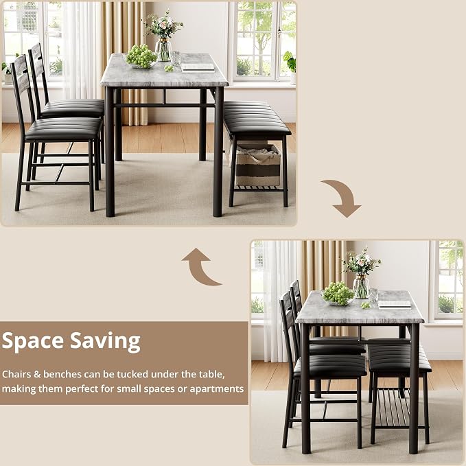 IRONCK Dining Table Set for 4, Kitchen Table - Image 6