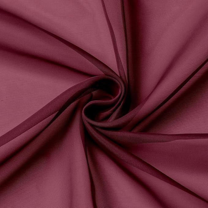 Extra Long Sheer Burgundy Curtains - Image 9