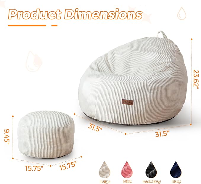 MAXYOYO Kids Bean Bag Chair - Image 2
