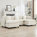 111'' Sectional Cloud Deep Seat Couch, Oversized Chenille U Shaped Sectional by WUTUTUEE
