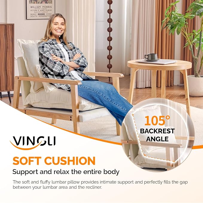 VINGLI Mid-Century Modern Cloud Accent Armchairs Set of 2 - Image 6